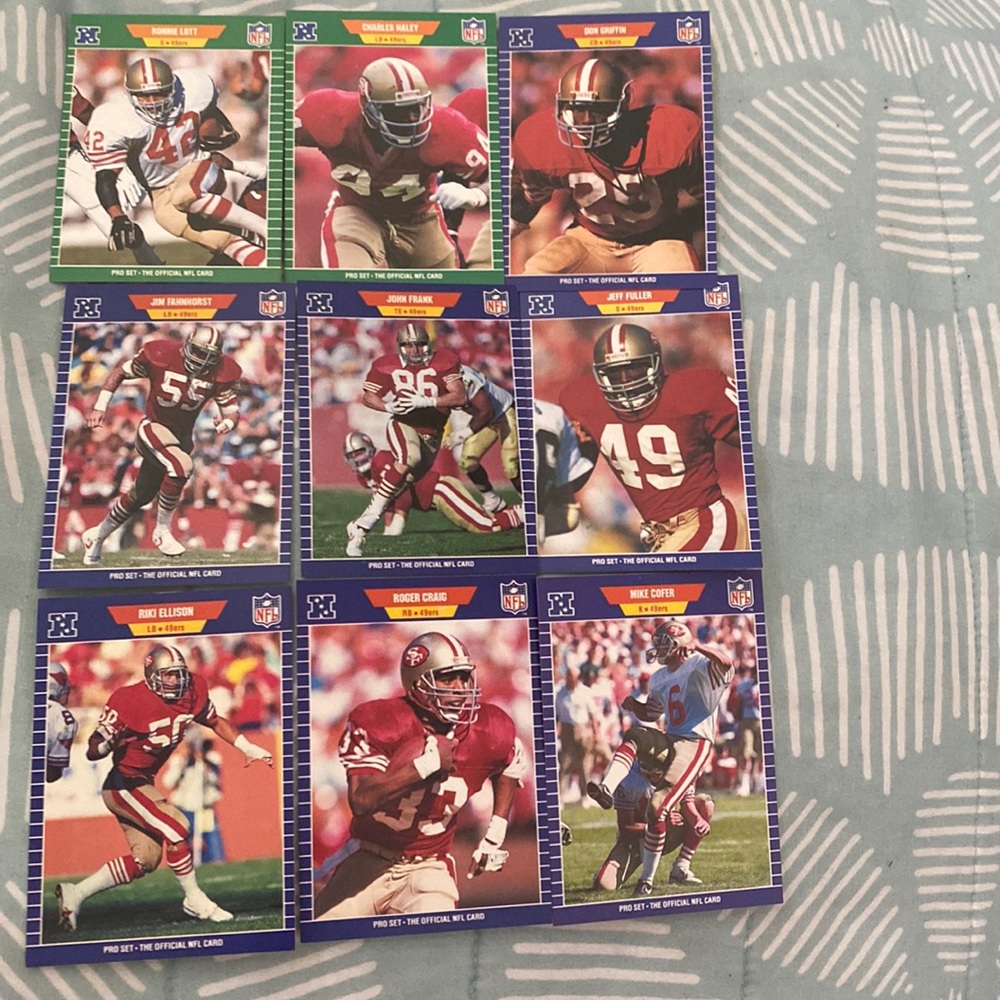 🍎🏈 1989 49ers Pro Set football 🏈 cards